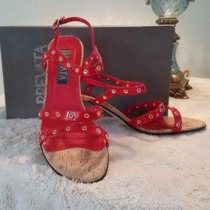 Red Patent High Heeled Sandal